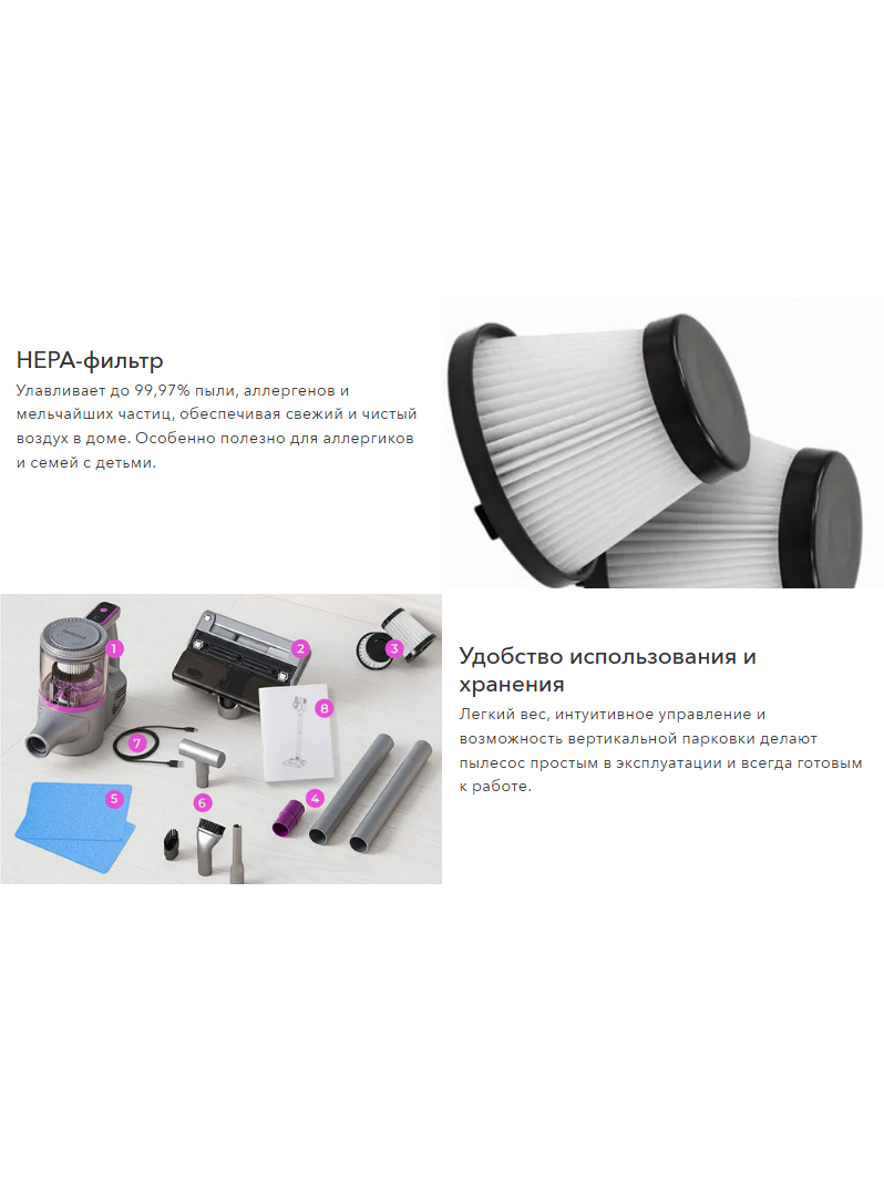 Xiaomi Velogio моющий беспроводной пылесос — купить вертикальные пылесос Xiaomi