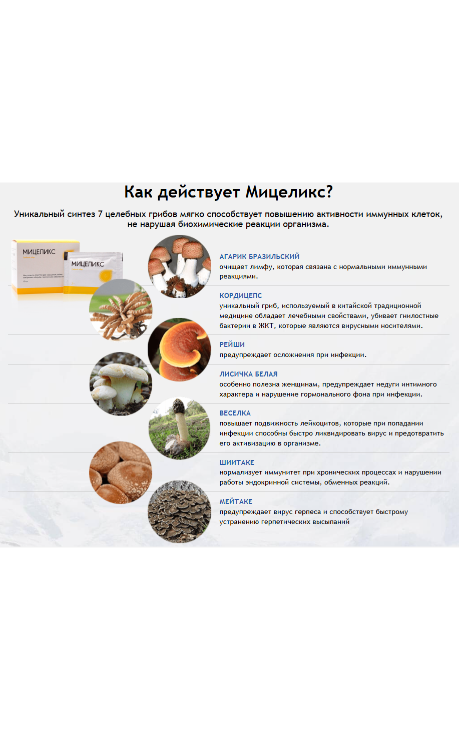 Мицеликс препарат цена — купить средство для иммунитета