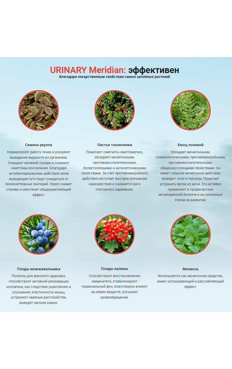 Препараты от недержания мочи для женщин — URINARY Meridian