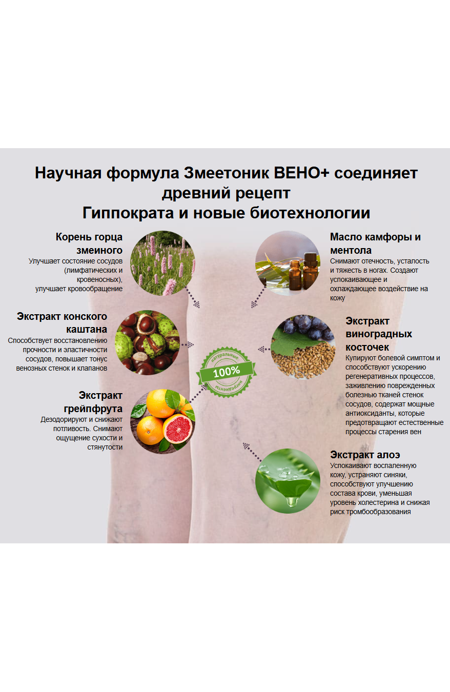 Змеетоник Вена Плюс — эффективное средство для лечения варикоза ног