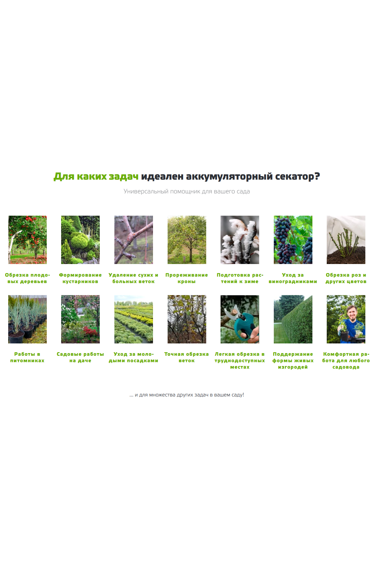 Удобный аккумуляторный секатор Makita в саду